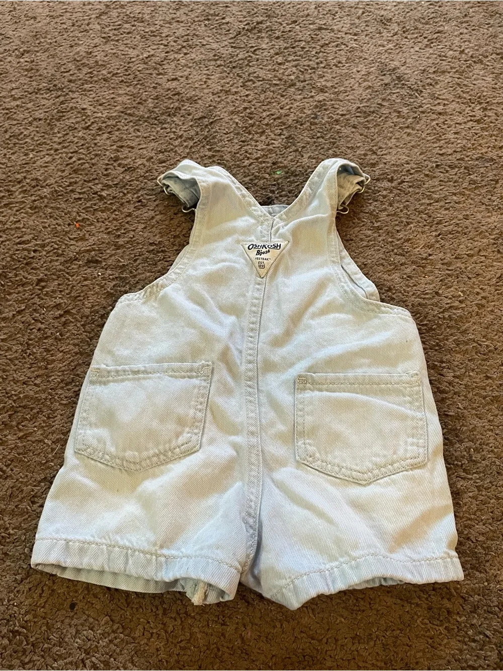 OshKosh B'gosh Pale Blue Denim Women's Overalls with Ruffle Trim